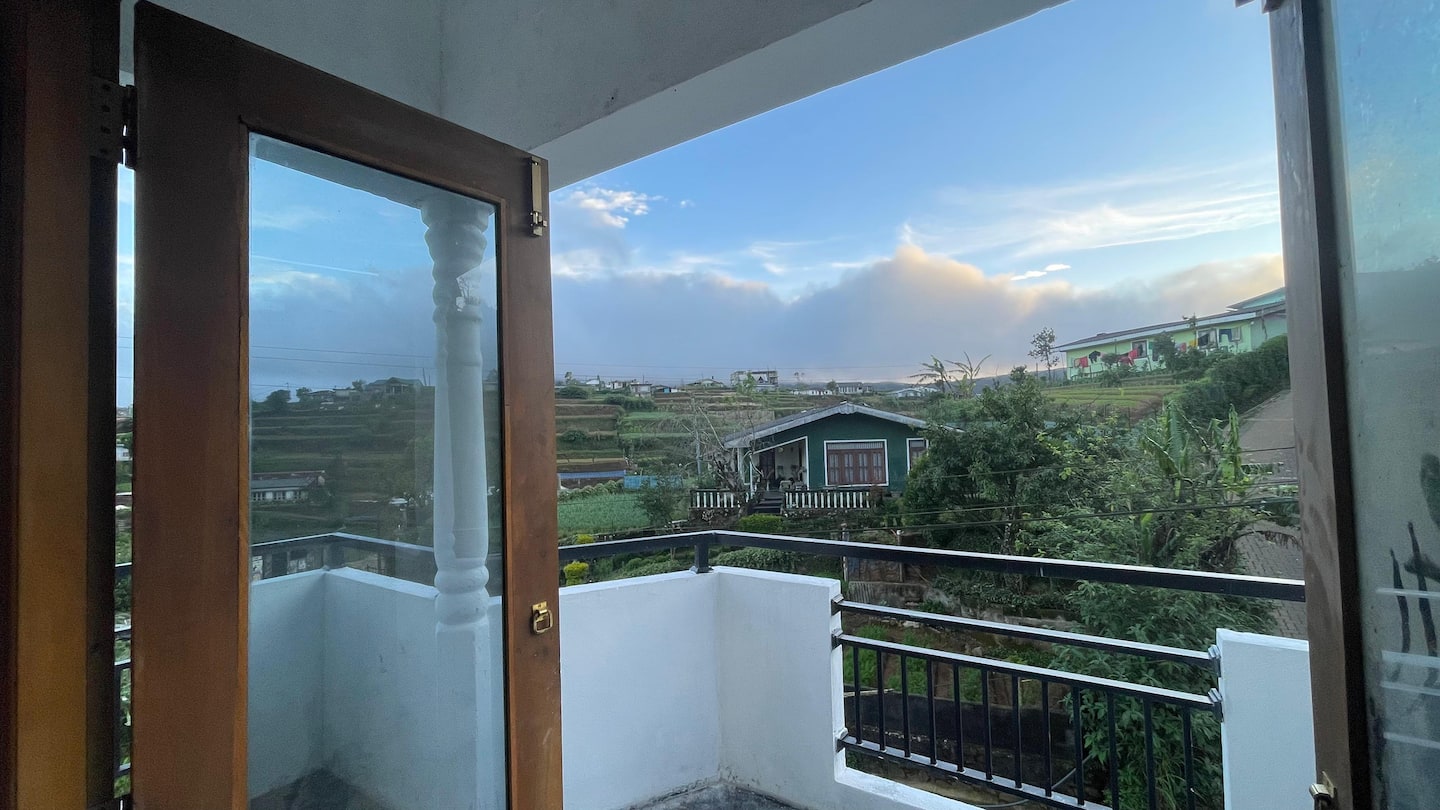 View from a balcony over the hills